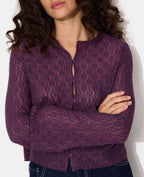 Top en dentelle avec manches flare et boutons