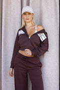 Sweat zippé capuche avec bandes et étoiles