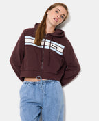 Sweat zippé capuche avec bandes et étoiles