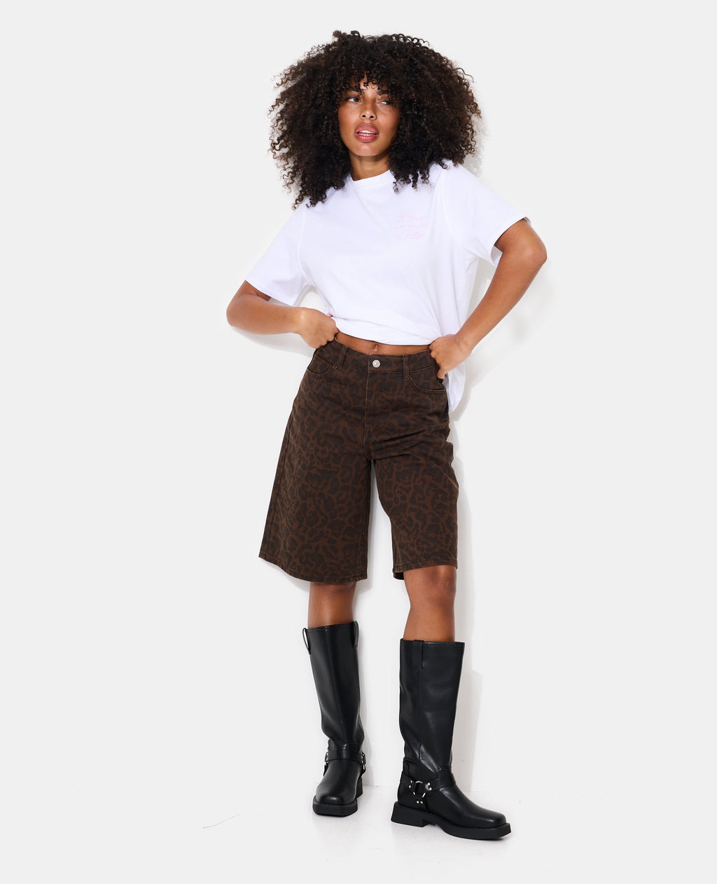 T-shirt oversize avec print poitrine et dos