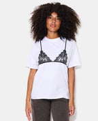 T-shirt oversize avec print soutien-gorge devant