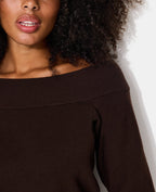 Pull manches longues encolure Bardot