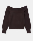 Pull manches longues encolure Bardot