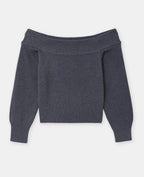 Pull manches longues encolure Bardot