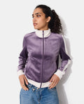 Veste zippée en velours bicolore