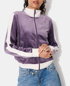 Veste zippée en velours bicolore