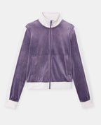 Veste zippée en velours bicolore