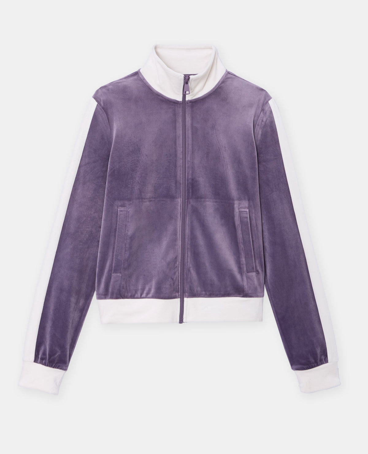 Veste zippée en velours bicolore