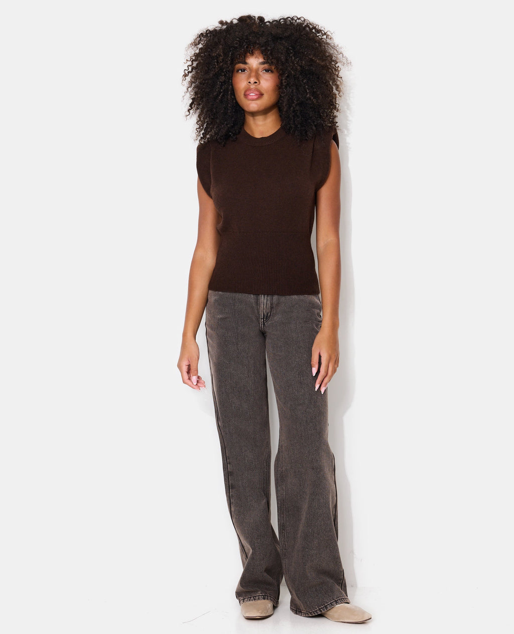 Pull sans manches avec épaulettes