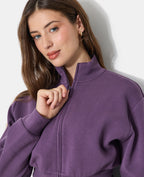 Veste zippée col montant avec taille resserrée
