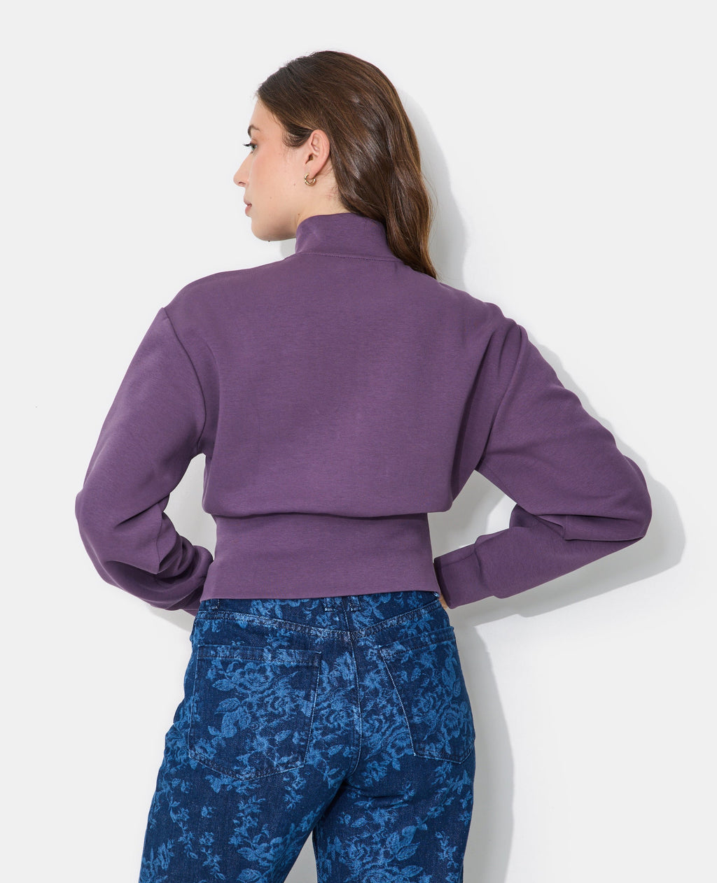 Veste zippée col montant avec taille resserrée