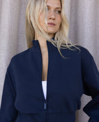 Veste zippée col montant avec taille resserrée
