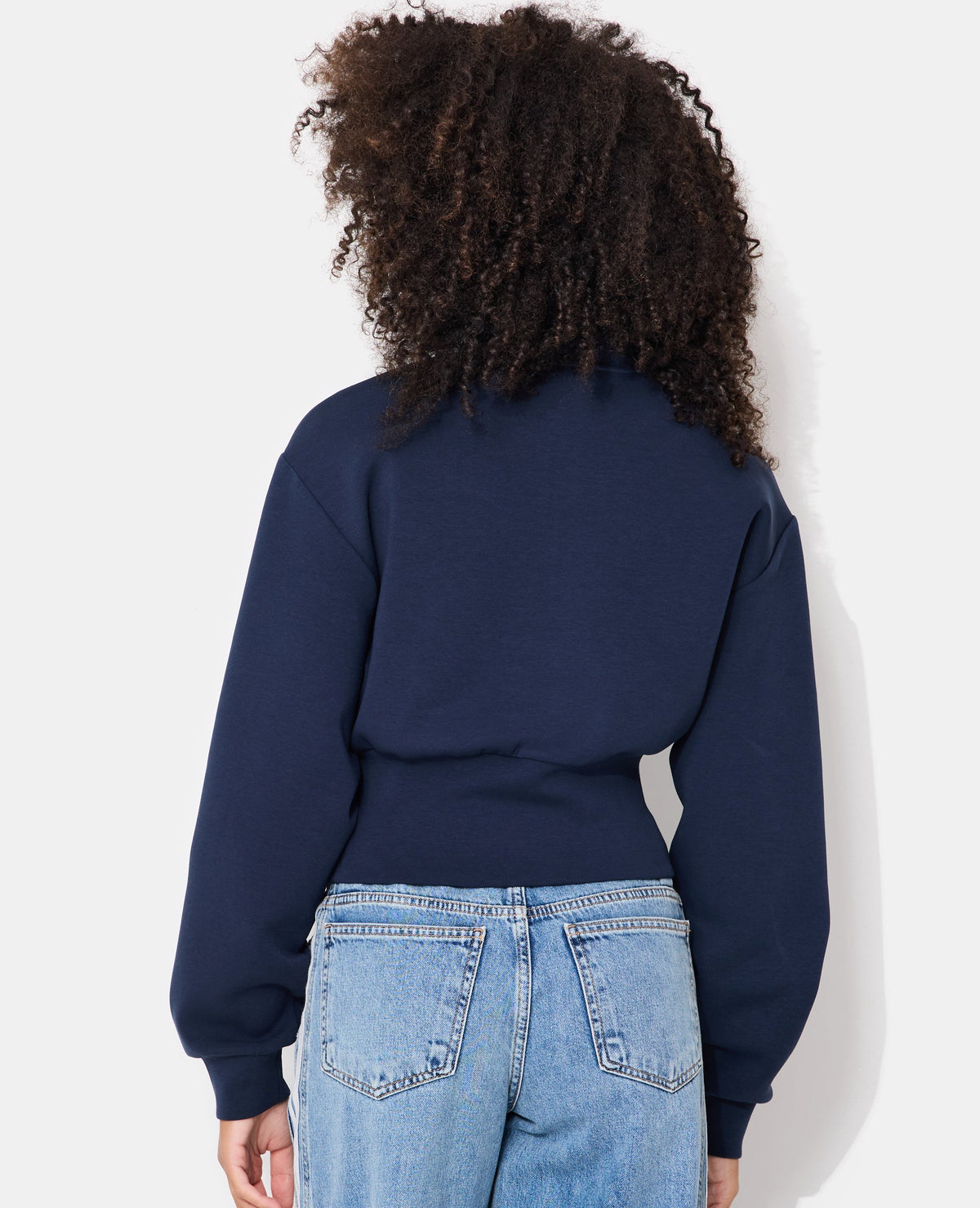Veste zippée col montant avec taille resserrée