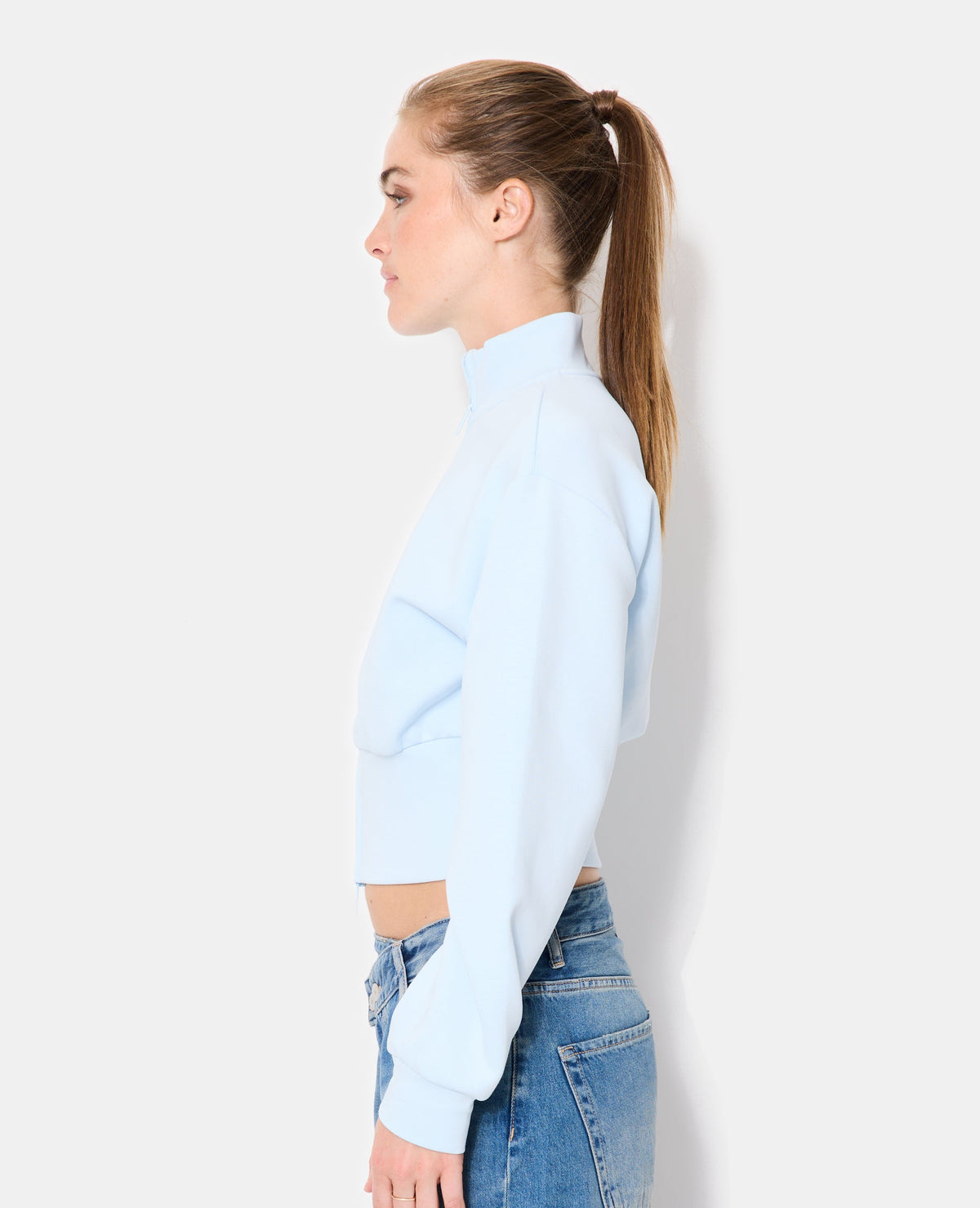 Veste zippée col montant avec taille resserrée