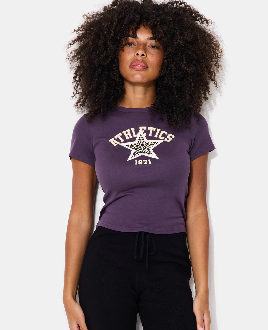 T-shirt ajusté avec print étoile léopard