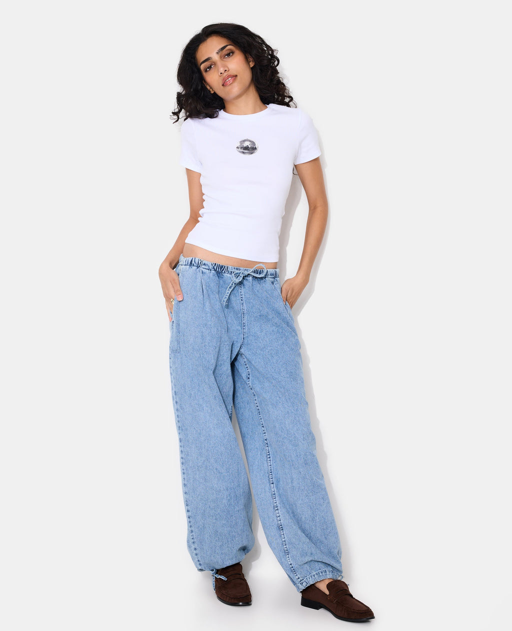 T-shirt ajusté avec print boule à facettes