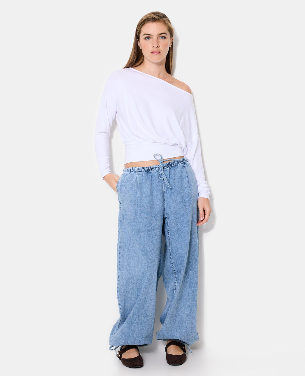 T-shirt manches longues taille resserrée