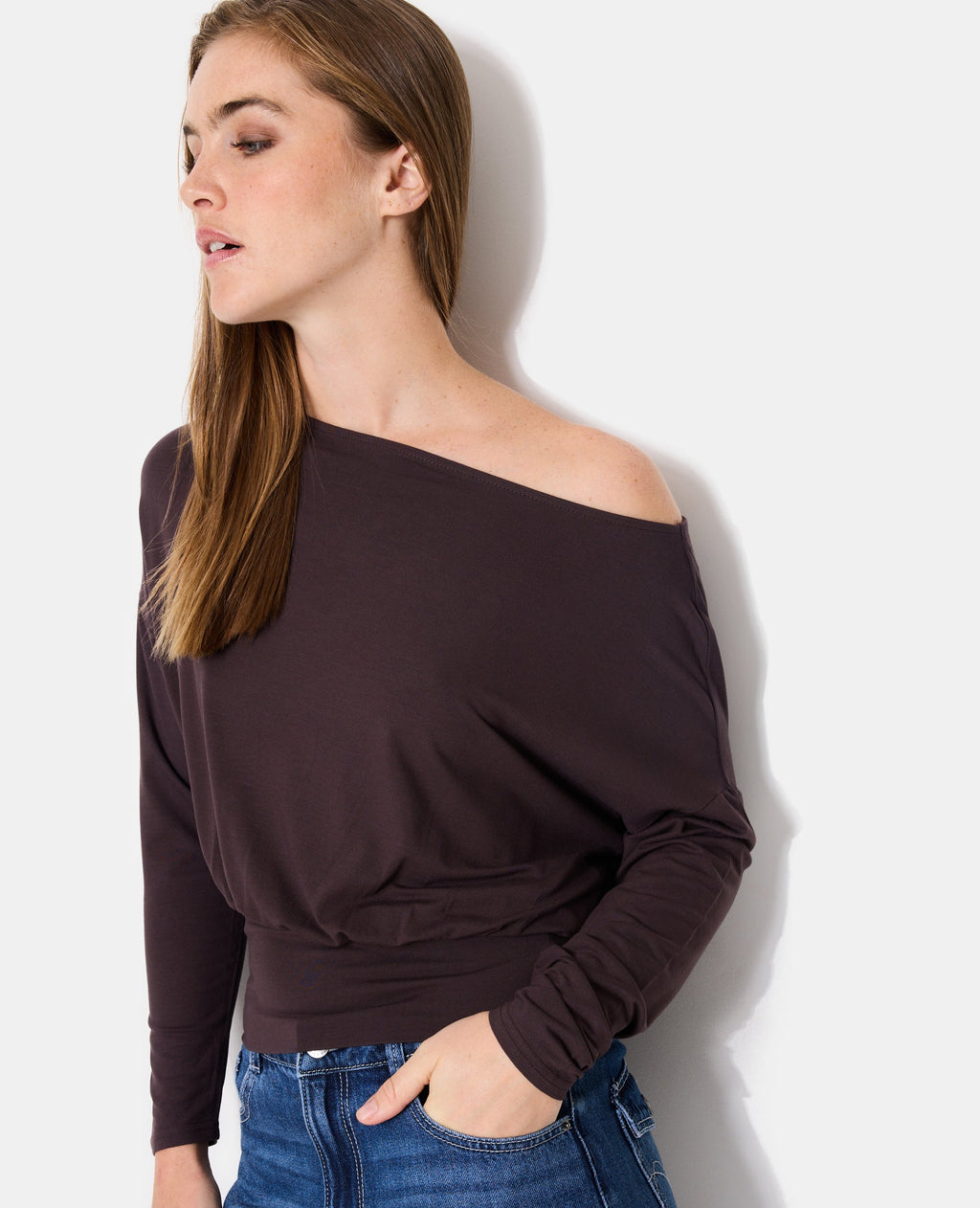 T-shirt manches longues taille resserrée