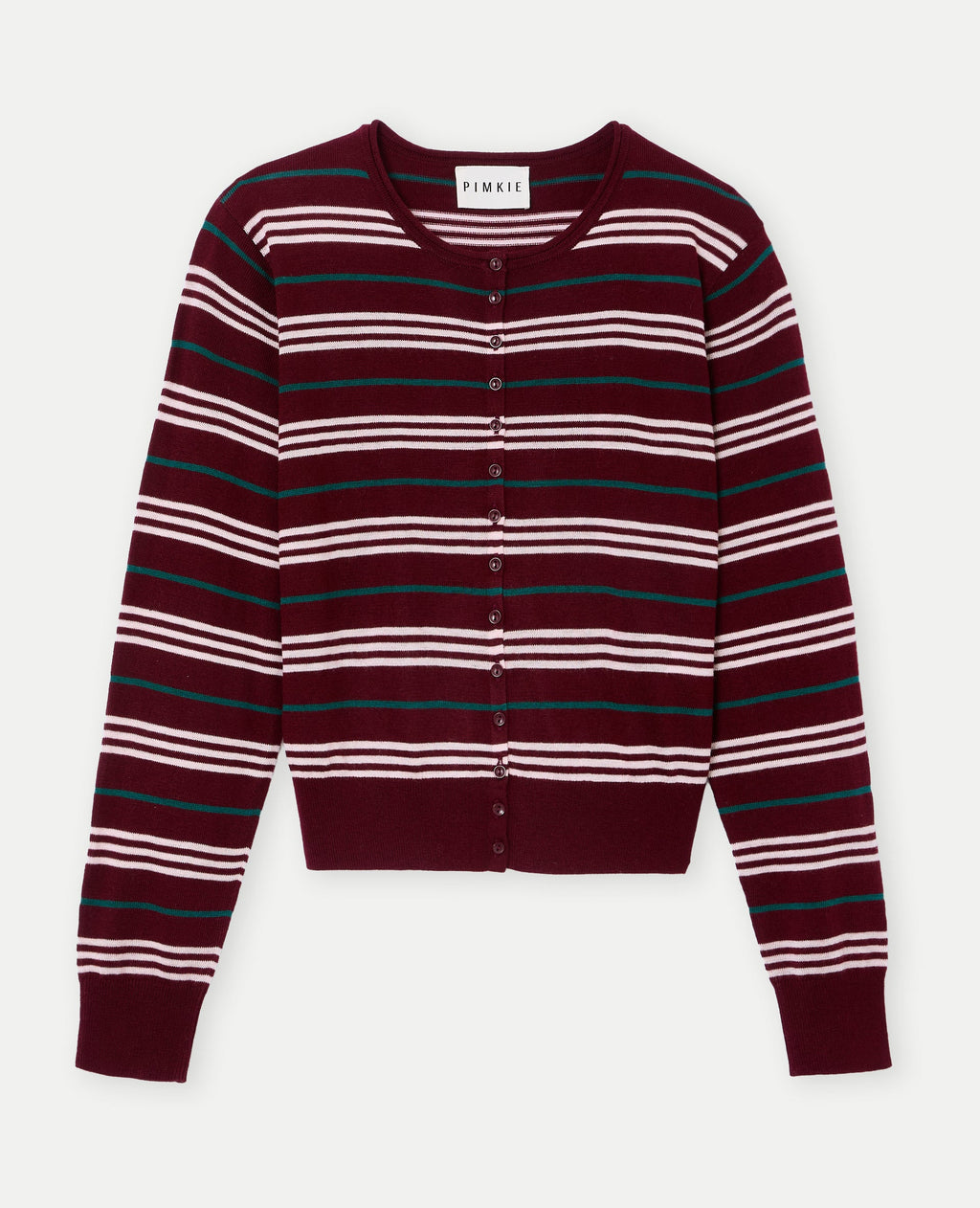 Gilet maille fine col rond avec rayures
