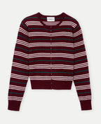 Gilet maille fine col rond avec rayures