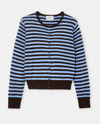 Gilet maille fine col rond avec rayures