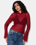 Top en dentelle esprit asiatique