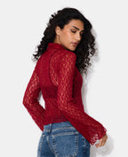 Top en dentelle esprit asiatique