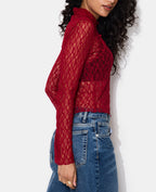 Top en dentelle esprit asiatique