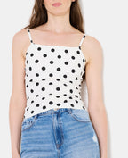 Débardeur fines bretelles motif pois