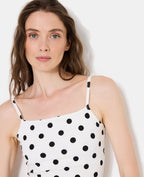 Débardeur fines bretelles motif pois