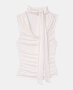 Top sans manches encolure bénitier avec écharpe