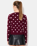 Gilet col rond à pois