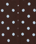 Gilet col rond à pois