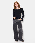 Pull avec œillets et manches flare