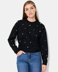 Pull col rond avec clous