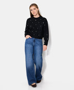 Pull col rond avec clous