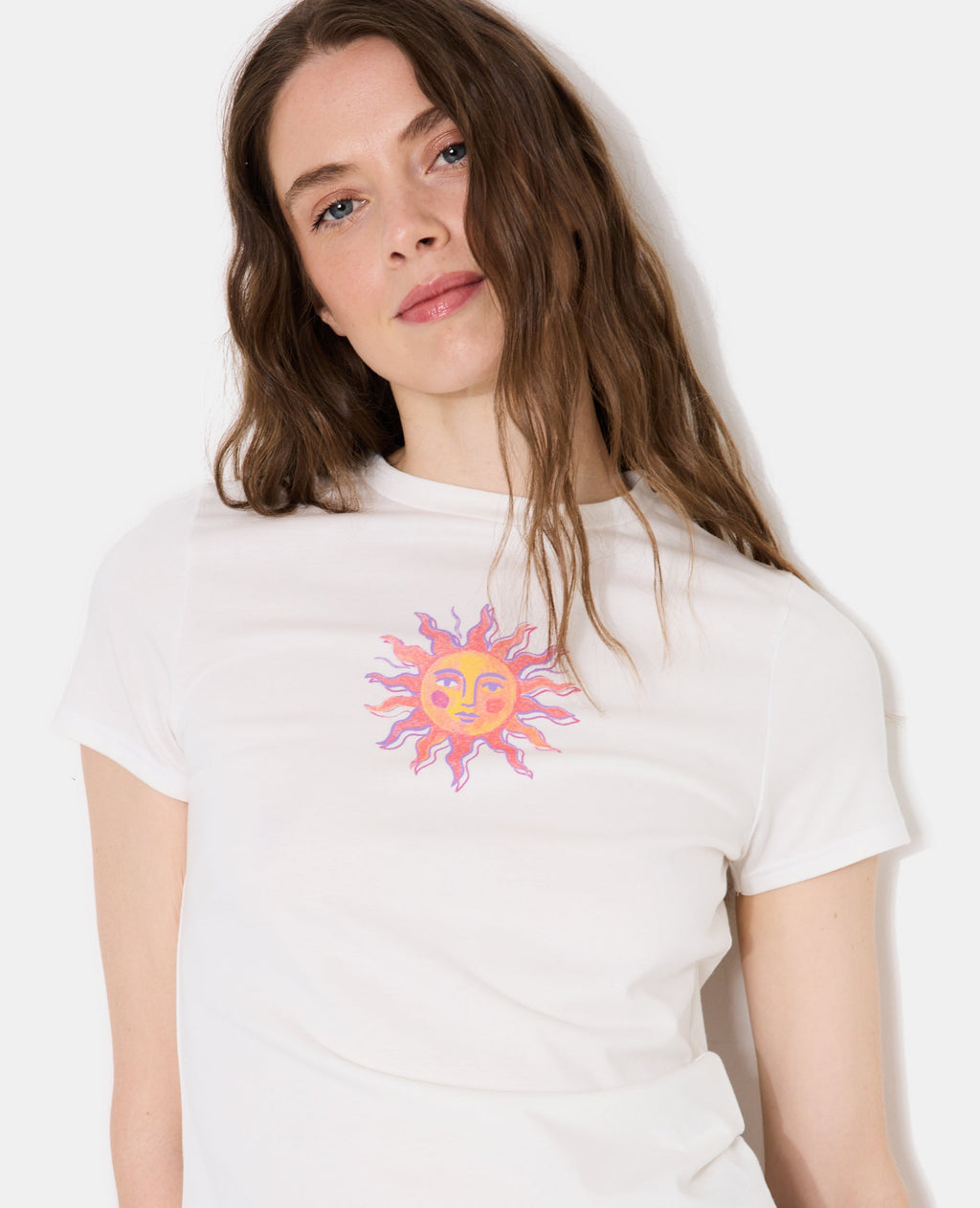 T-shirt ajusté avec print soleil