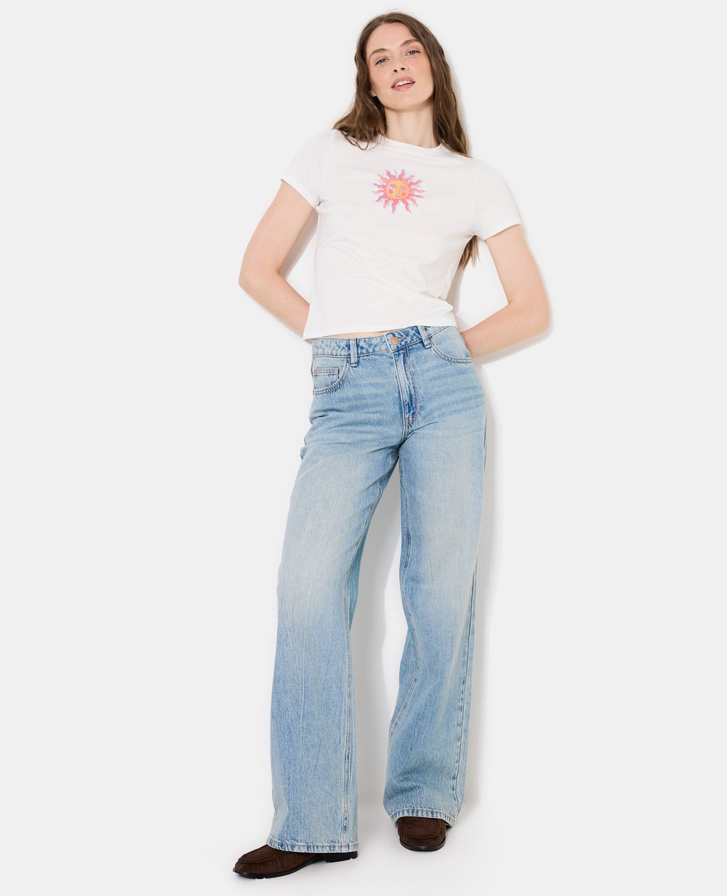 T-shirt ajusté avec print soleil