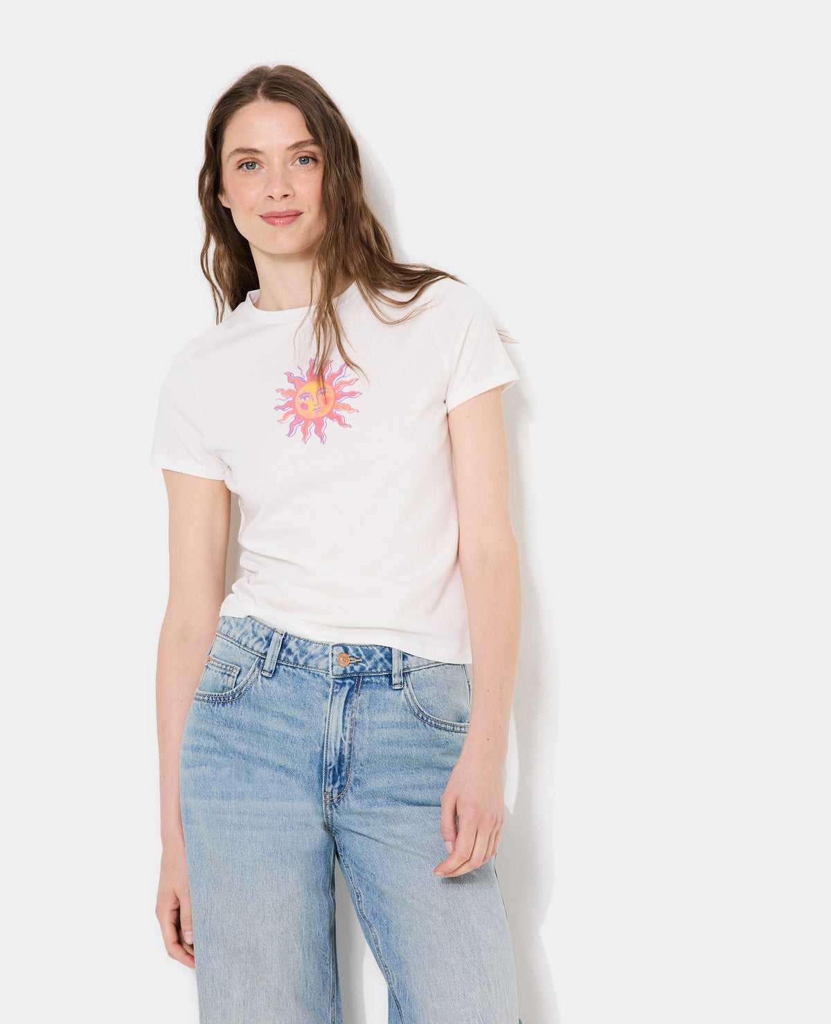 T-shirt ajusté avec print soleil