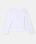 T-shirt manches longues avec taille cintrée et fronces
