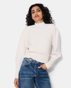 Pull col montant avec épaulettes