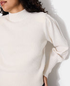 Pull col montant avec épaulettes
