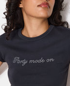 T-shirt ajusté avec message en strass