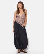 Top asymétrique en résille motif léopard