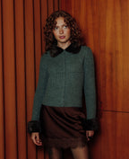 Gilet maille côtelée avec fourrure