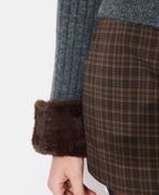 Gilet maille côtelée avec fourrure