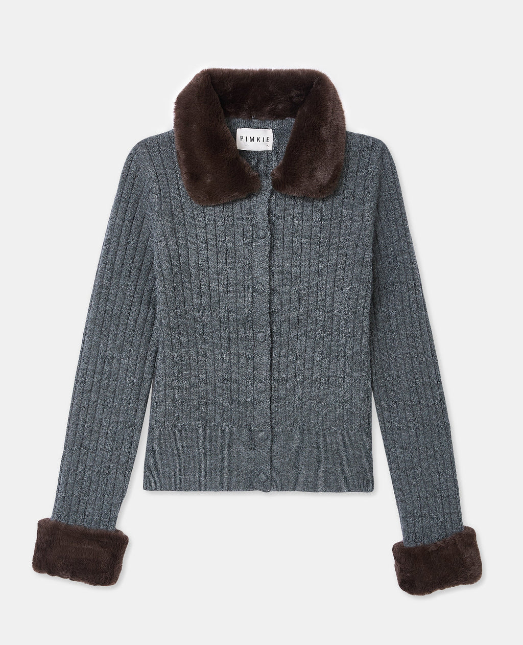 Gilet maille côtelée avec fourrure