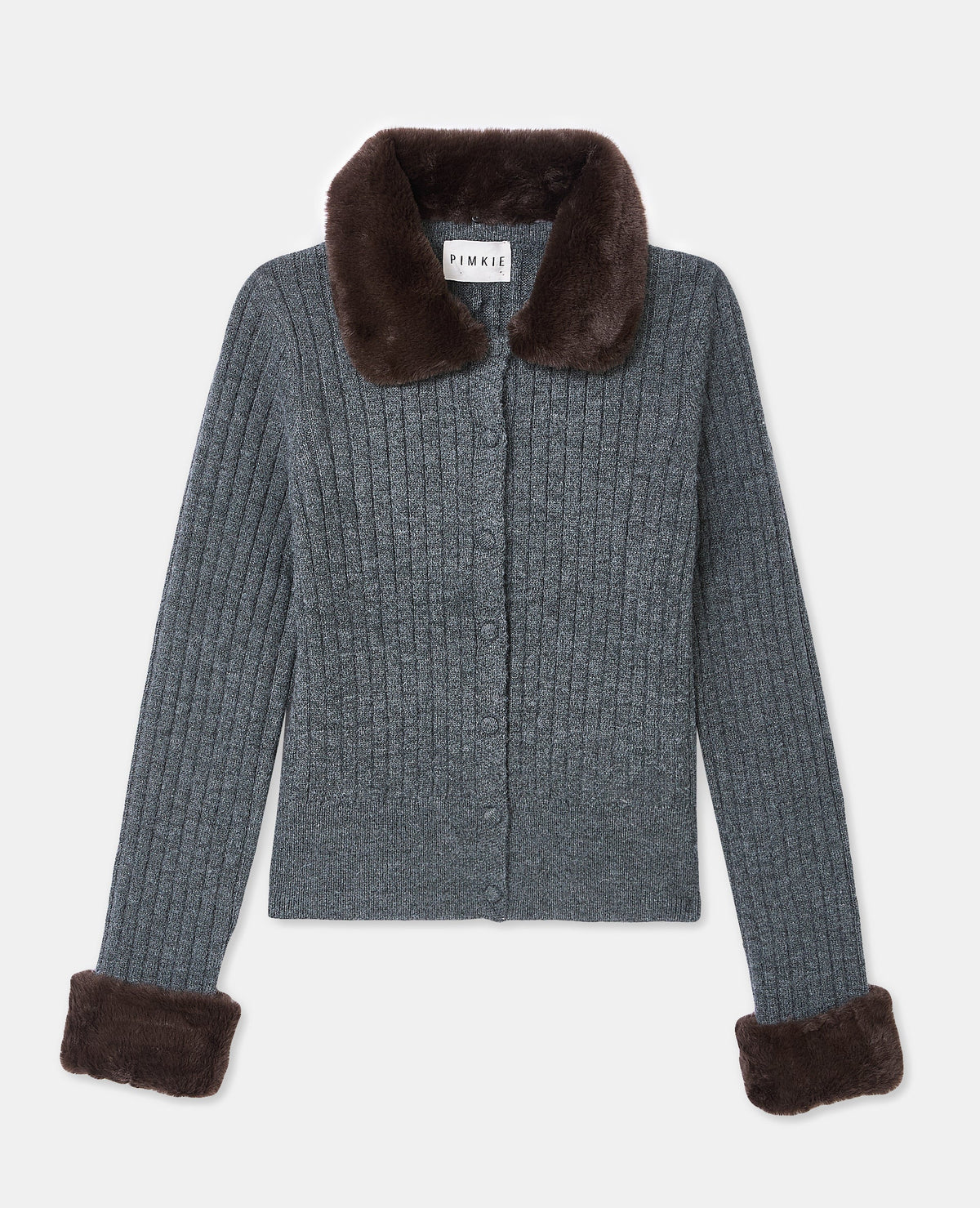 Gilet maille côtelée avec fourrure