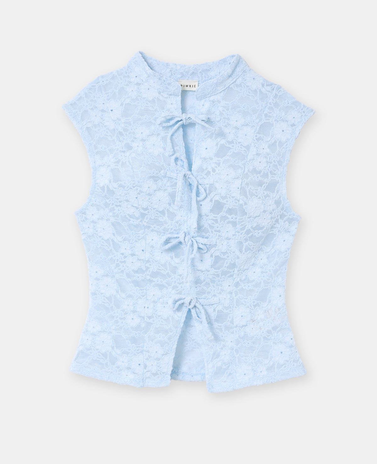 Top en dentelle col mao
