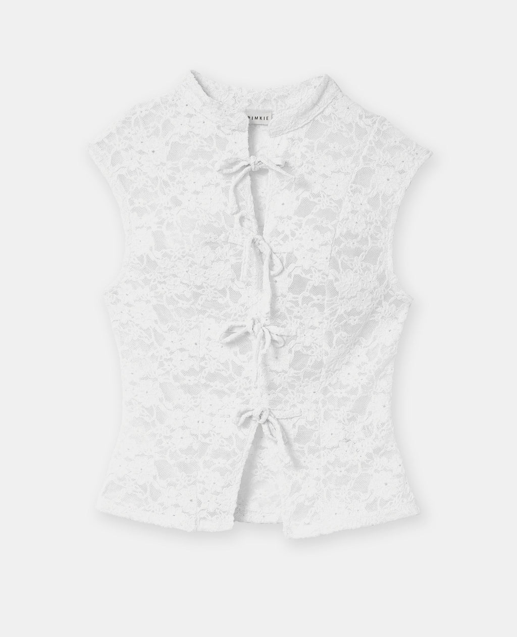 Top en dentelle col mao